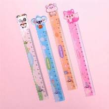 4pcs Cute Cartoon Animal Ruler, 15cm Wavy Line Special Ruler, Elementary School Children Gift Prize Ruler, Highly Attractive Multi-Function Wavy Line 15cm Ruler Student Stationery Small Gift Prize Back To School Season/Back To School Season Essential - Multicolor - View 10