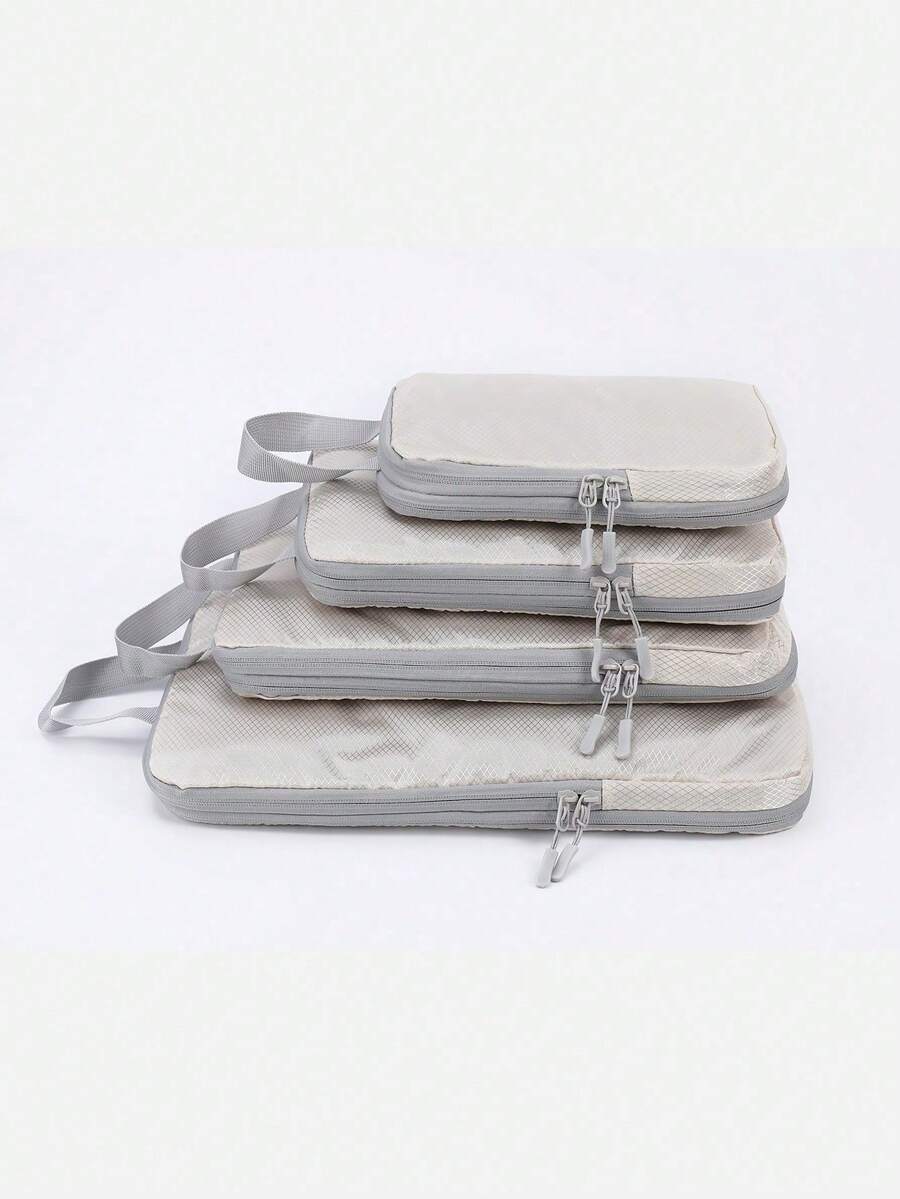 Found Favorite Compressible 4-Piece Set Business Travel Storage Bag, Simple And Fashionable Multi-Functional Vertical Organizer Bag - Beige - View 1