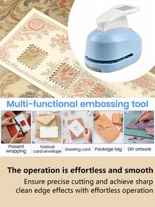 1-Piece Stamp Embosser, Stamp Bullet Journal Hole Punch, Creative DIY Embossing Tool, And A Supplies‑Collecting Tool For Your Planner. - blue - View 9