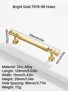 Made Of Solid Zinc Alloy For Sturdy And Long‑Lasting Performance. Bright Gold Glossy Finish Delivers Elegant French Luxury Style. Single‑Hole Design For Quick And Easy Installation. Perfect Match For Wardrobe, Cabinet, Drawer And Various Home - multicolor - View 15