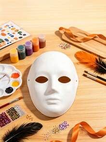 Vintage Plastic Masks For Women, DIY Blank Paintable Masks For Masquerade Parties, Chinese Style Hanfu Cosplay And Stage Performance - multicolor - View 5