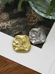 1 Pack 10 Pieces Irregular Wrinkled Metal Buttons Decorative Fasteners For Top Suit Overcoat Outerwear Sewing Accessories - 10pcs - View 7