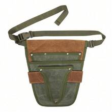 Waxed Canvas Tool Waist Bag, Wear-Resistant Hanging Tool Pouch, Multi-Purpose Utility Belt Bag For Gardening Weeding Tools, Electrician Tool Storage Waist Pack - multicolor - View 8
