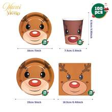 Muroi Mono 25/100 Pieces Of Disposable Party Supplies, Including Disposable Paper Plates, Napkins, Cups, Suitable For Dessert Service, Party Decorations, Various Events, And Gatherings, Including Christmas. - Style 5 - View 6