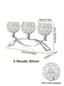 水晶茶蠟燭台 裝飾性桌上中心裝飾品，適用於居家裝飾、婚禮、派對、週年紀念 - 彩色 - 查看 14