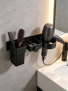 Hair Dryer Stand, Wall-Mounted Non-Drilling Bathroom Hair Dryer Storage Rack, Straightener Electric Clamp Iron Storage Rack, Hair Curler Storage Rack For Barber Shops In Bathrooms, Hair Dryer Ironing Board Stand, Bathroom Accessories - Multicolor - View 6