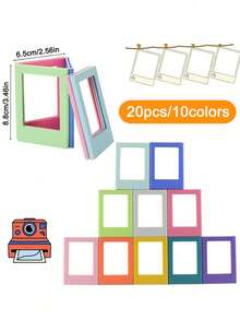 5/10/20pcs Bingkai Foto Magnetik Kulkas, Album Bingkai Foto Magnetik Warna-warni 3 Inci Cocok untuk Film Mini - MultiWarna - View 20
