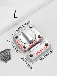 Shiny Silver Metal Rotating Cabinet Latch Compact Door Bolt Lock Comes With Mounting Screws DIY Furniture Repair Accessories - silver - View 10