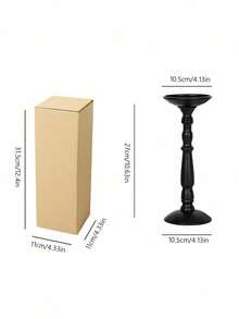 3 Sizes Black Metal Pillar Candle Holders, European Vintage Candlestick Holders, Light Luxury Table Centerpiece Decor For Wedding, Dinner, Home Living Room Decor - multicolor - View 12