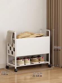 Dirty Clothes Basket/Home Use With Wheels, Movable Bedroom Dirty Clothes Cart/Storage Rack, Bathroom/Shower, Laundry Storage Bin - View 14
