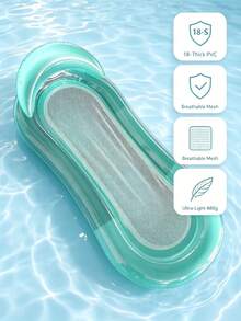 Gradient Transparent Mesh Inflatable Water Hammock Float With Pillow, PVC Floating Lounge Raft, Summer Beach Pool Party Inflatable Swimming Seat For Adults - Solid Color Gradient - View 2