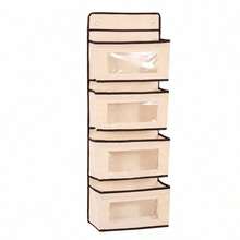 Hanging Closet Organizer 1/2/3 Layers Hanging Storage Bags | Sundries Over The Door Organizer Shelf Non-Woven Fabric Wall Home - Multicolor - View 7