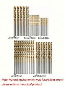 50件組鈦塗層高速鋼鑽頭套組，適用100個國家，直螺旋圓軸扭鑽，耐用鋼材質，適用木材、金屬、塑膠鑽孔，多種尺寸家用 - A - 查看 3