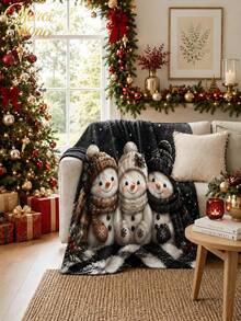 Muroi Mono 1pc Christmas Pattern Blanket, Made Of Flannel Material, Is Soft And Comfortable. It Is Suitable For Beds, Living Rooms And Sofas. It Is Suitable For All Seasons And Is An Excellent Choice For Daily Decorations, Home Decorations And Christmas Gifts. - Christmas - View 9