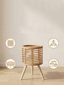 Estantería de flores estilo europeo, tejido de ratán, sala de estar, balcón, estantería de flores, estantería de macetas de flores para interiores, cesta de plantas de flores de pie simple - Color del registro - Ver 7