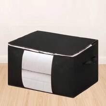 Foldable Storage Box With Lid Clear Window Reinforced Carry Handle Closet Organizer Bin For Clothing Bedding Blanket Neat Home Storage Container - Multicolor - View 7