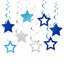 Assorted Rainbow Pre-Strung Stars Hanging Swirls Rainbow Hanging Decorations For Baby Shower Wedding Birthday Party Decorations Supplies - multicolor - View 6