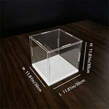 Transparent Acrylic Display Case, Storage Box, White Base, Assembled Dust-Proof Display Cabinet, Suitable For Car Models, Building Blocks, Collectibles, Statues, And Model Display - White Background With Transparent - View 11