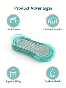 Gradient Transparent Mesh Inflatable Water Hammock Float With Pillow, PVC Floating Lounge Raft, Summer Beach Pool Party Inflatable Swimming Seat For Adults - Solid Color Gradient - View 6