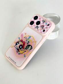 THE POWERPUFF GIRLS X SHEIN A Stylish, High-End Printed Pattern Protective Phone Case Design, Perfect For IPhone – A Cute, Fashionable, And Sophisticated Phone Case. - Multicolor - View 10
