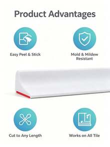 1pc Thick Silicone Waterproof Bathroom Sealing Strip, Shower Water Barrier, Toilet Sealing Strip, Countertop Sink Guard, Floor Water Retention System, Easy To Install Wet And Dry Separation Barrier - multicolor - View 4