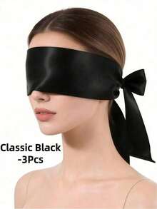 2Pcs 3Ps Soft Silky Satin Light Blocking Tie Blindfold Eye Mask For Masquerade Role Play Stage Costume Party Bachelorette Gift Accessories - Eye Mask - View 10