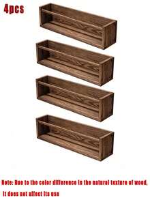 Wooden Wall Bookshelf Storage Rack Student Bedroom Home Bookcase Display Rack Hanging Wall Multi-Purpose Organizer - Multicolor - View 13