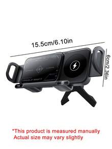 Teckwe 1pc,150mAh Built-In Battery,Dual Coil Fast Charge,360°Rotatable Buckle Lock Car Wireless Charger Holder,Auto Clamp Anti-Slip One-Hand Operation,ABS Material For Wireless Charging Phones,Daily Commute Road Trip Car Electronics Mount. - multicolor - View 5