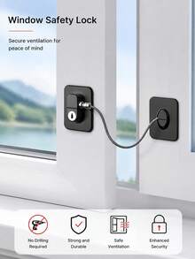 One-Piece/Two Pieces Safety Locks, Advanced Protection Locks, Multi-Functional Cabinet Door Locks, Window Locks, Refrigerator Latches, Child Safety Locks For Doors And Windows. - multicolor - View 9