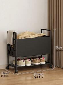 Dirty Clothes Basket/Home Use With Wheels, Movable Bedroom Dirty Clothes Cart/Storage Rack, Bathroom/Shower, Laundry Storage Bin - View 6