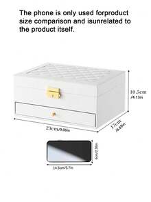 1Pc Large-Capacity 3-Tier PU Leather Lockable Jewelry Box, Soft Lining Anti-Scratch Portable Drawer Organizer For Rings, Earrings, Necklaces & Watches, Elegant Vanity Storage Case, Ideal For Home Dresser, Holiday, Wedding & Housewarming Gift Supplies - multicolor - View 5