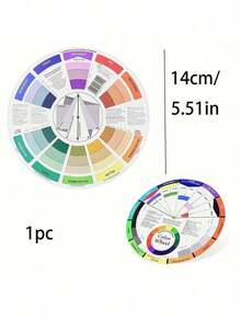 1pc Multi-Color Round Color Wheel Puzzle & Multifunctional Color Mixing Card Back To School,Back To School,School Supplies - Multicolor - View 10