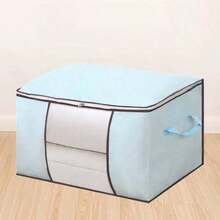Foldable Storage Box With Lid Clear Window Reinforced Carry Handle Closet Organizer Bin For Clothing Bedding Blanket Neat Home Storage Container - Multicolor - View 11
