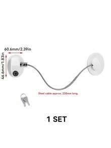 1pc Black Multi-Functional Child Lock, Cabinet Door Lock, Window Lock, Refrigerator Lock, Mini Fridge Locks Freezer Drawers Doors ,Sliding Door & Window Lock, Anti-Fall Window Lock With Limiters Christmas For Holiday Gift Giving,Back To School, - Off-white - View 5