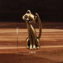 Cat Ring Holder, Zinc Alloy Glossy Three Dimensional Retro Statuette, Vintage Antique Jewelry Organizer Storage For Dresser Vanity Decor - multicolor - View 10
