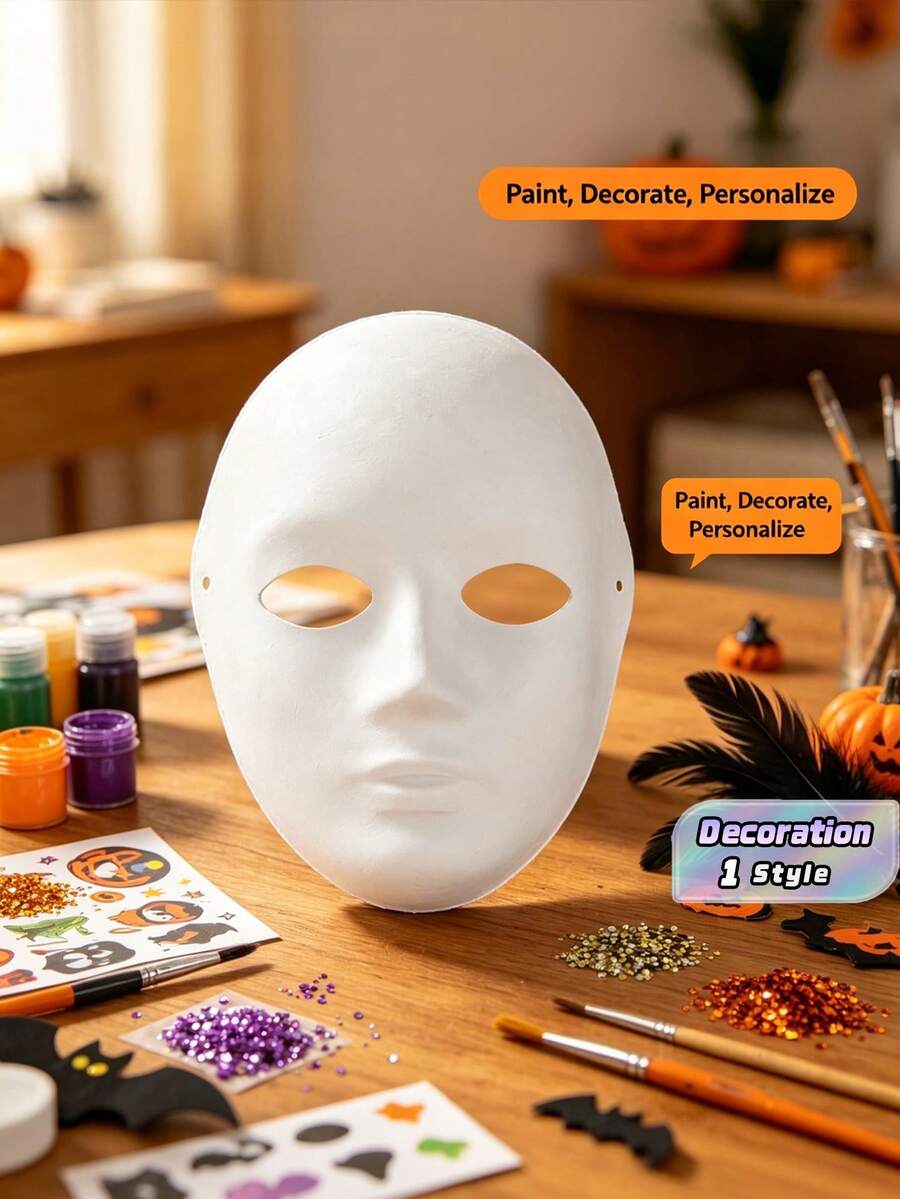 Vintage Plastic Masks For Women, DIY Blank Paintable Masks For Masquerade Parties, Chinese Style Hanfu Cosplay And Stage Performance - multicolor - View 1