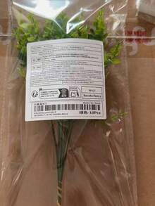 10件裝人造灌木，塑膠仿真尤加利綠葉灌木，室內外綠植裝飾，適用於居家、花園、派對、陽台、婚禮、DIY桌面裝飾、盆栽填充 - 綠色 - 查看 13