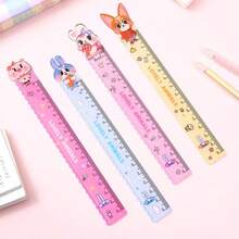 4pcs Cute Cartoon Animal Ruler, 15cm Wavy Line Special Ruler, Elementary School Children Gift Prize Ruler, Highly Attractive Multi-Function Wavy Line 15cm Ruler Student Stationery Small Gift Prize Back To School Season/Back To School Season Essential - Multicolor - View 9