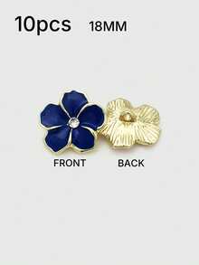 1 Pack 10 Pieces Fresh Flower Oil‑Painted Colorful Metal Buttons Decorative Fasteners For Knit Sweater Overcoat Outerwear Skirt Clothing Sewing Accessories - 10pcs - View 13