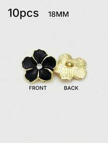 1 Pack 10 Pieces Fresh Flower Oil‑Painted Colorful Metal Buttons Decorative Fasteners For Knit Sweater Overcoat Outerwear Skirt Clothing Sewing Accessories - 10pcs - View 9