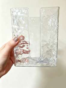 SHEIN 1pc Water Ripple Shaped Tissue Box, Convenient Instant Tissue Holder, Transparent Delicate Tissue Holder, Toilet Paper Storage Jar - Multicolor - View 12