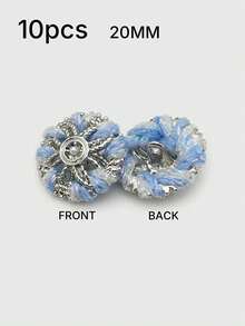 1 Pack 10 Pieces Hand‑Woven Pearl Metal Buttons Colorful Rope‑Threaded Decorative Fasteners For Women Top Sweater Overcoat Outerwear Sewing Accessories - 10pcs - View 20