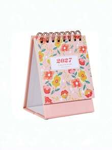 2027 Desk Calendar Spiral Bound Standing Flip Calendar Cute Floral Botanical Design Mini Monthly Planner Aesthetic Desktop Organizer For Home Office Decor - A - View 15