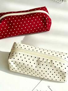 Campus Polka Dot Pencil Case, Large Capacity Stationery Storage Bag, Multifunctional Pen Box For Office Supplies & Travel Makeup, Essential For Students & Adults Daily Use - multicolor - View 18