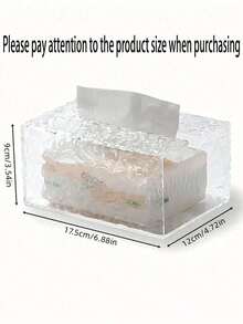 SHEIN 1pc Water Ripple Shaped Tissue Box, Convenient Instant Tissue Holder, Transparent Delicate Tissue Holder, Toilet Paper Storage Jar - Multicolor - View 13