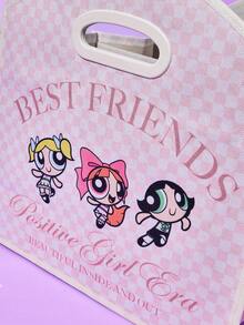 THE POWERPUFF GIRLS X Joivida Plaid Cartoon Character Print Multi-Compartment Foldable Storage Organizer With Side Handles For Bedroom Closet ﻿ - cartoon character - View 6