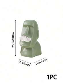 Zazumi 1PC Creative Easter Island Moai Statue Tissue Box Holder, Premium Waterproof Resin With Smooth Glossy & Speckled Matte Finish, Exquisite 3D Stone Head Sculpture Design, Multi-Functional Facial Tissue Dispenser Napkin Storage Organizer - Multicolor - View 11
