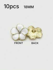1 Pack 10 Pieces Fresh Flower Oil‑Painted Colorful Metal Buttons Decorative Fasteners For Knit Sweater Overcoat Outerwear Skirt Clothing Sewing Accessories - 10pcs - View 15