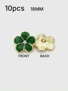 1 Pack 10 Pieces Fresh Flower Oil‑Painted Colorful Metal Buttons Decorative Fasteners For Knit Sweater Overcoat Outerwear Skirt Clothing Sewing Accessories - 10pcs - View 16
