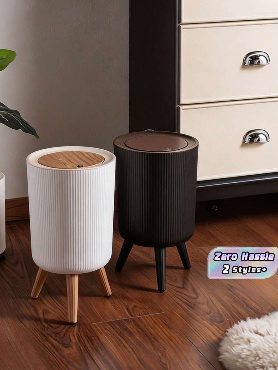 1Pc Light Luxury Sealed Lidded Trash Can, Tall Pedal Press Type Large Household Storage Bin With High Appearance For Living Room And Kitchen - View 1